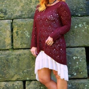 Pointelle Tie Back Sweater